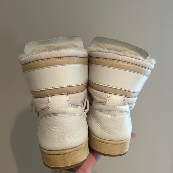 Saint Laurent Ski Shearling High-Top Sneakers - Picture 3 of 11